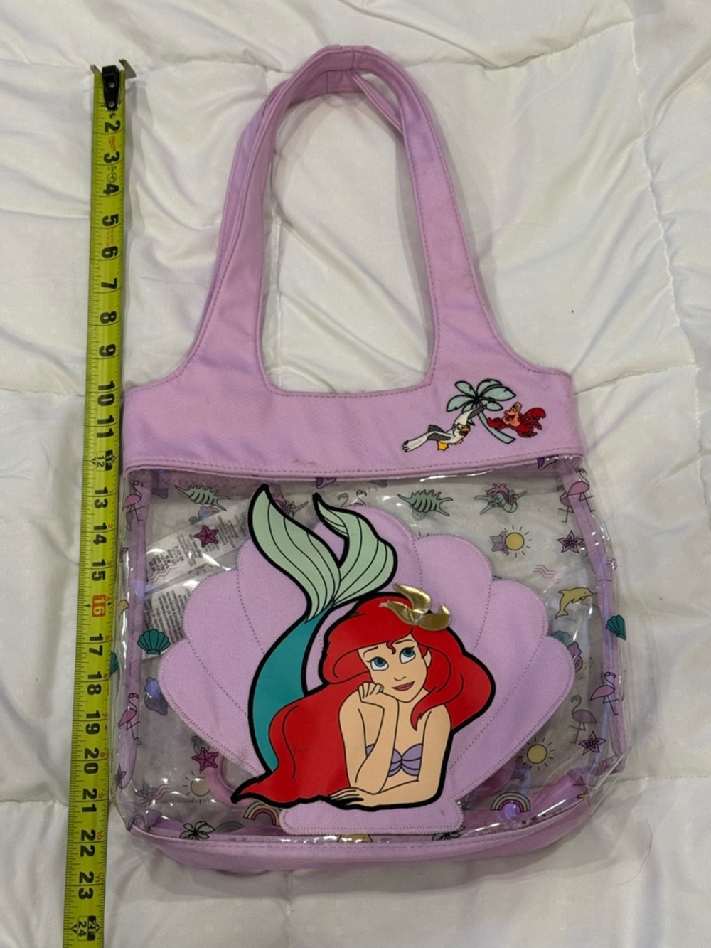Lilac Ariel Clear Tote with Shell Applique
